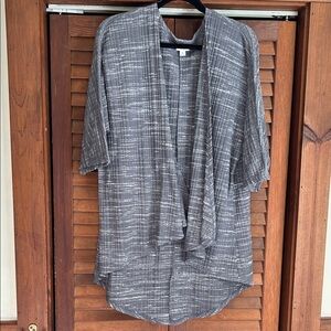 LuLaRoe Gray Open-Front Draped Tunic